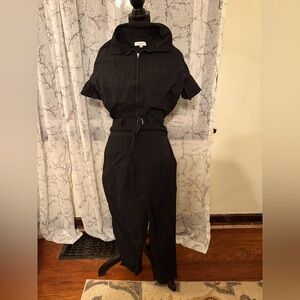 Black Denim Coveralls in Size Large
